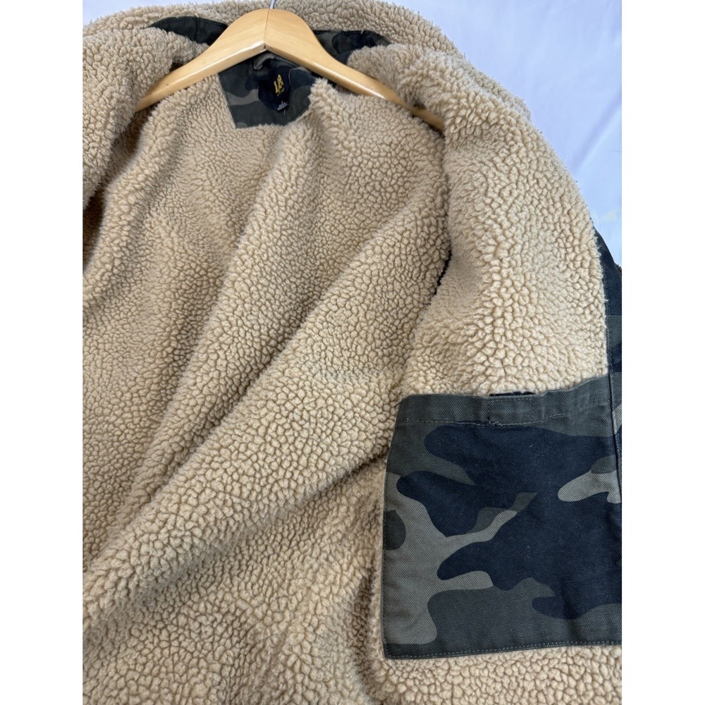 LEE Sherpa Lined Jacket Durable Heavy Cotton Camo Print Jacket Size Large - Picture 8 of 10